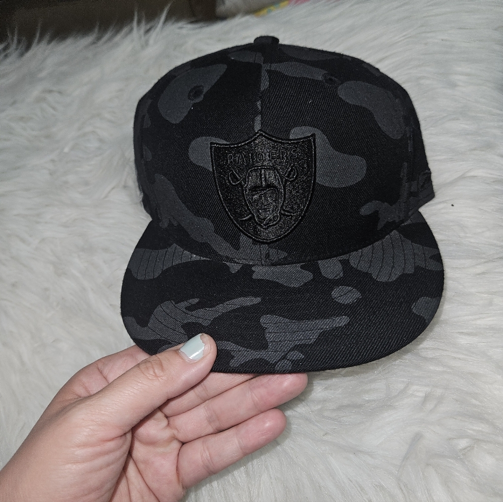 Raiders NFL Reebok Black Camouflage Cap